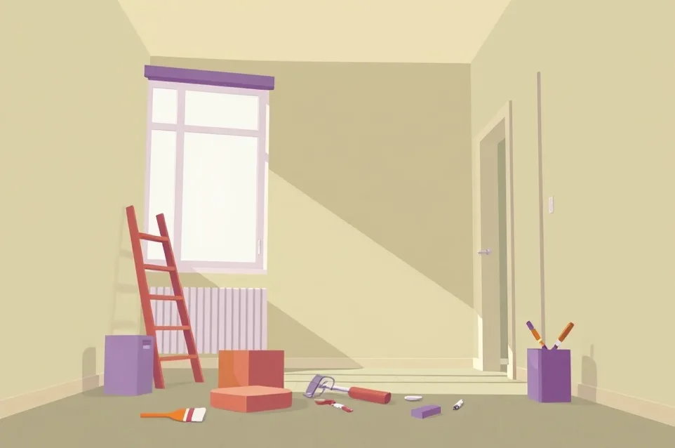 Intérieur rénové après travaux de peinture à Mons-en-Barœul