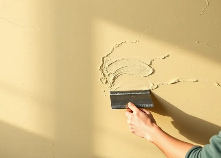Application d'un enduit décoratif à la lisseuse sur un mur